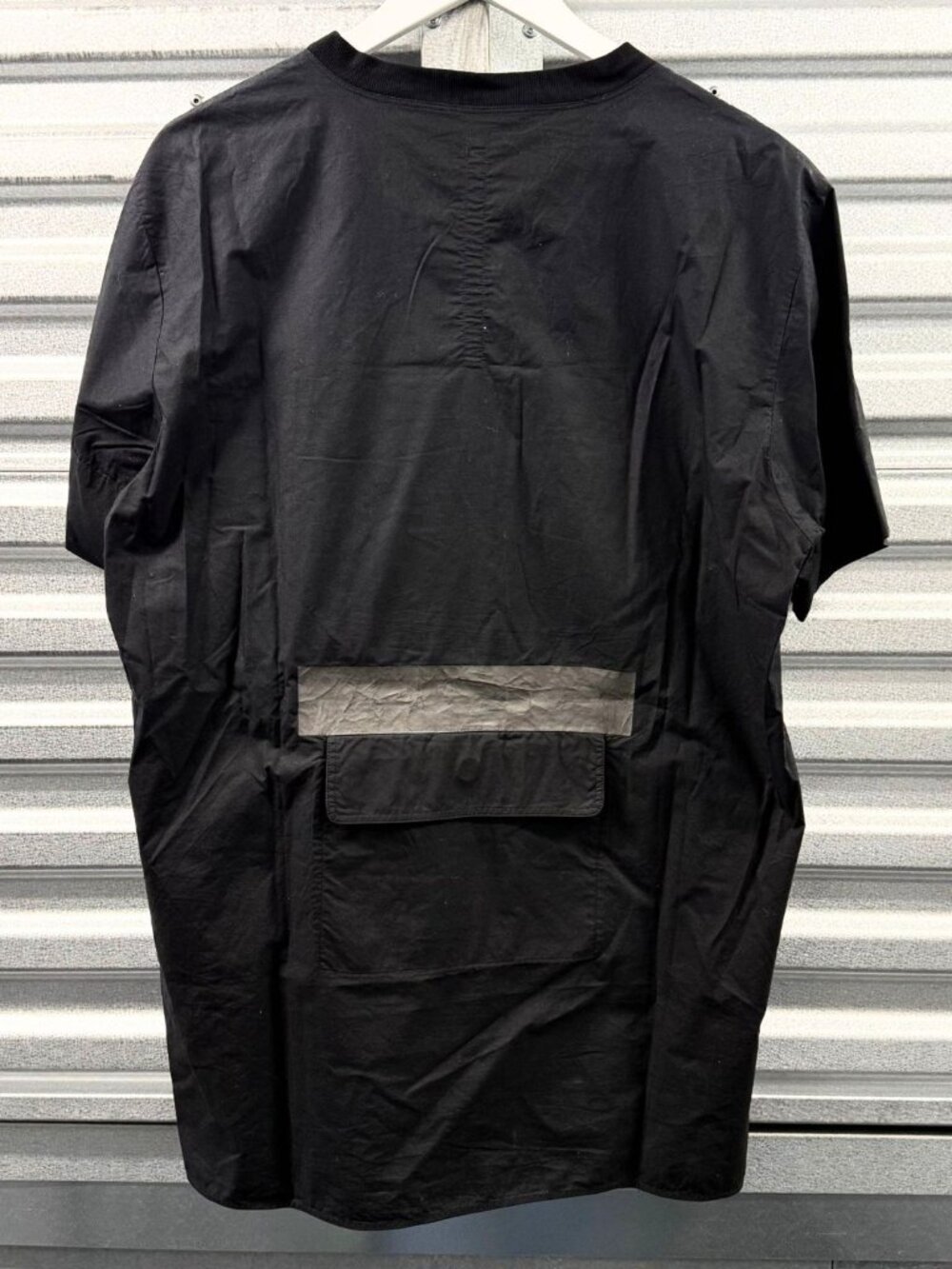 DAMIR DOMA SILENT Black Cotton Blend Back Patch Pocket Tee Sz M